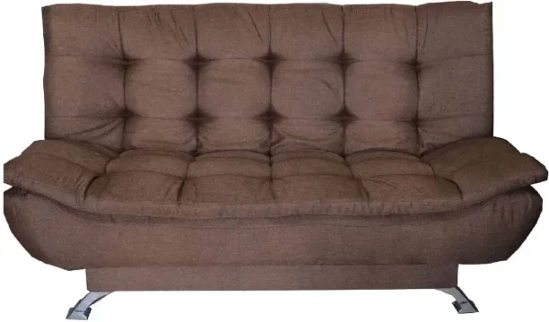 Sleeper Couch Brown Polyester 3 Seater Sofa